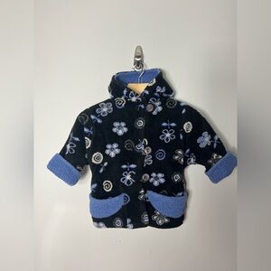 Vintage Made in USA Corky Mountain Pile Fleece Hooded Jacket Coat Floral 3T